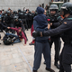 Police and anti-vote protestors clash in Sant Julia de Ramis. Photo credit: David Ramos/Getty Images